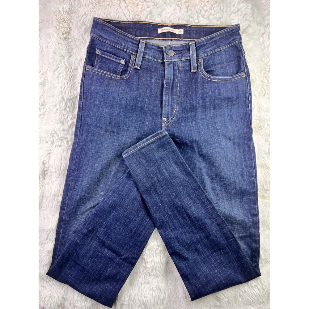 Levis 721 High Rise Skinny Jeans Dark Wash Indigo Denim 29 Mens Womens Slim A9